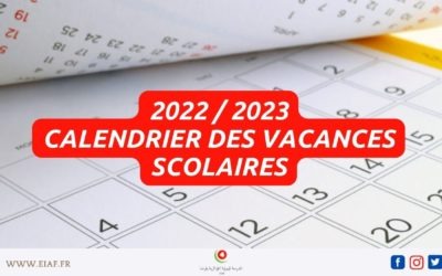 Calendrier des vacances scolaires 22/23